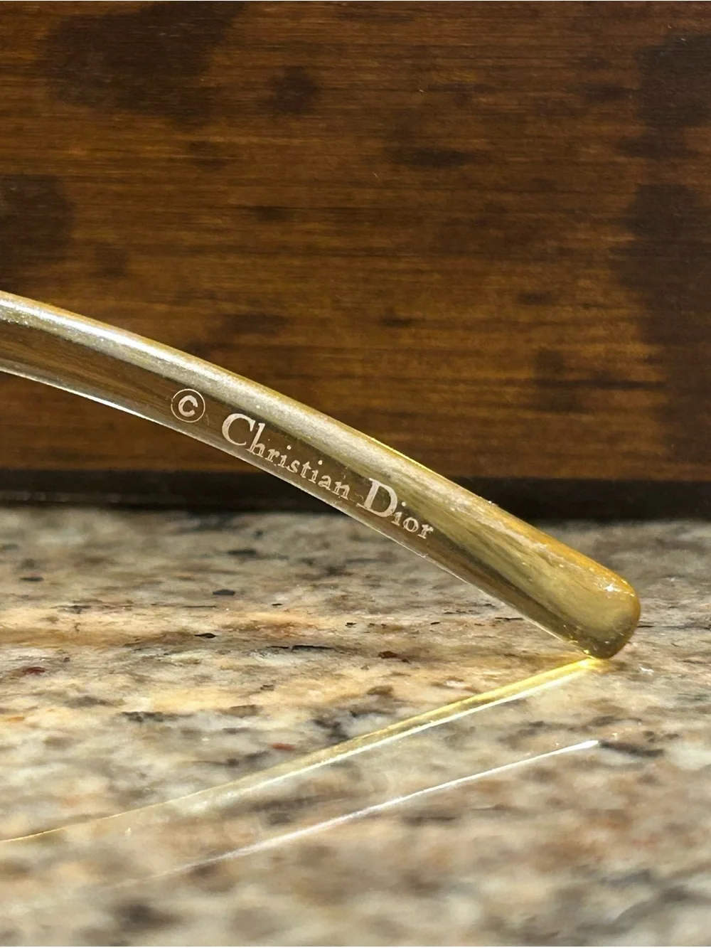 Dior Yellow Y2K Glasses w/Case Rhinestone design on frame